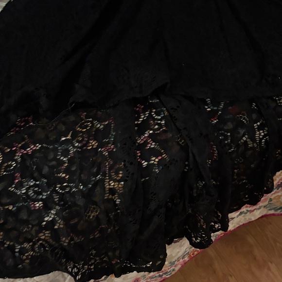 Chic Black Lace High-Low Dress - Picture 6 of 9